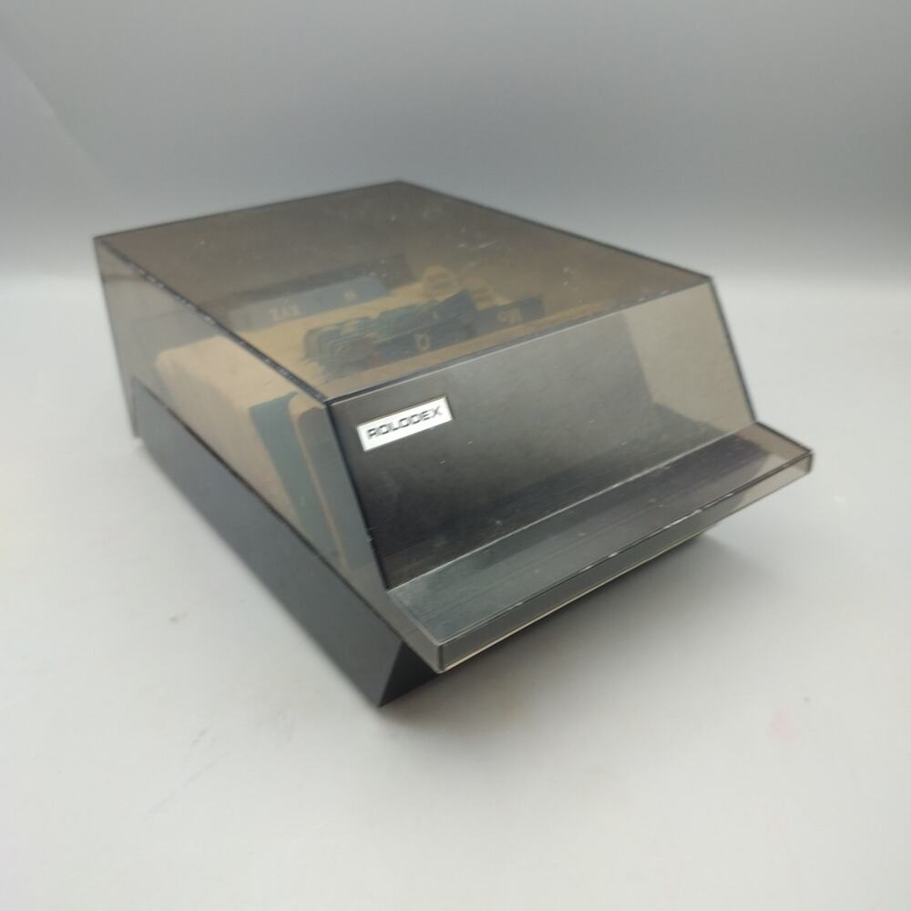 Rolodex VIP-35C Black Complete With Cards + Dividers Made In USA / Cards Blank
